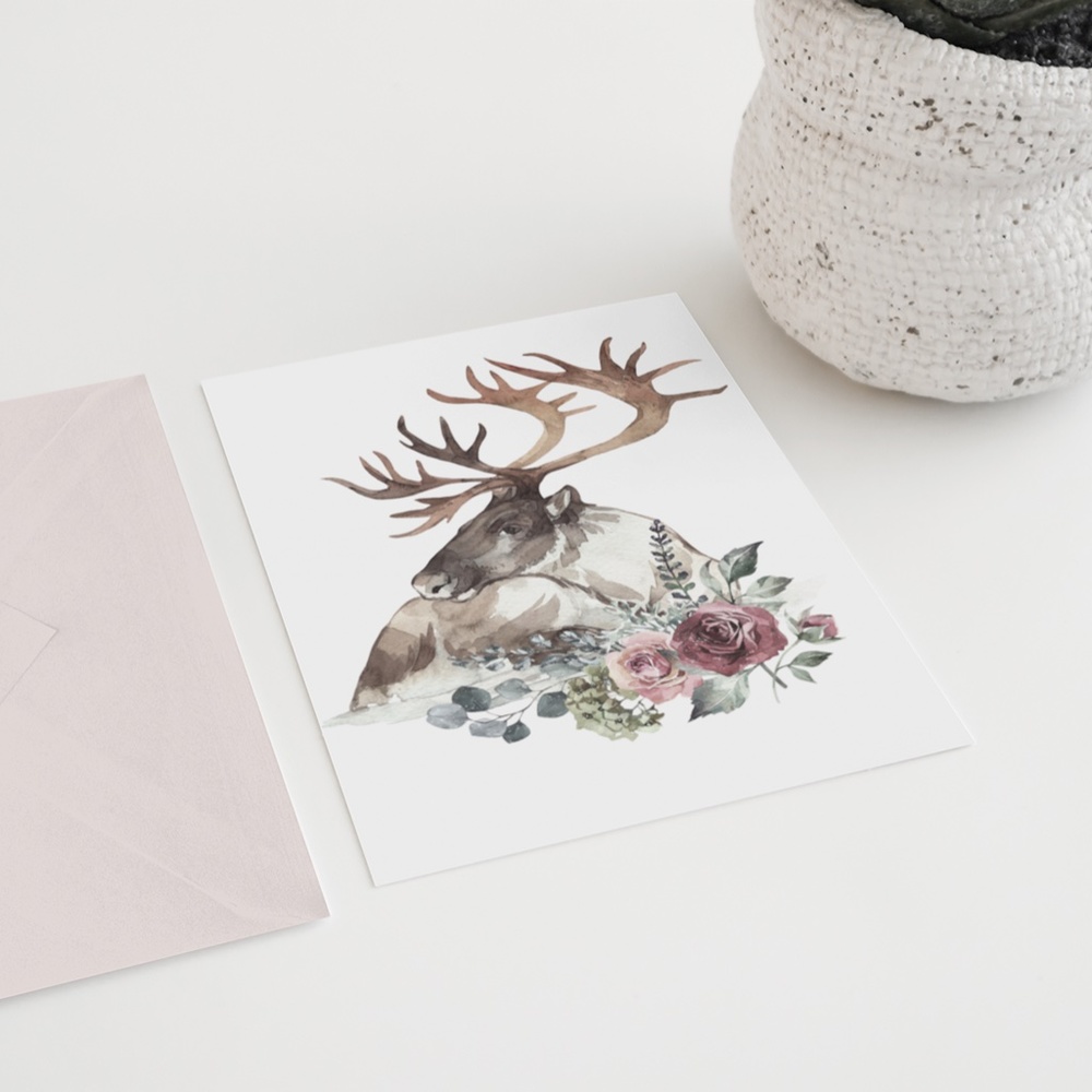 Moose Elk Deer Watercolor Wall Art Print Poster UNFRAMED - Picture 6 of 10